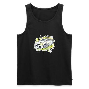 Car - Illustration - Men's Premium Organic Tank Top - black - Front - Michal (187cm)