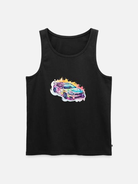 Car - Illustration - Men's Premium Organic Tank Top - black