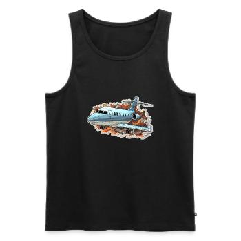 Airplane - illustration - Men's Premium Organic Tank Top - black - Front - Michal (187cm)