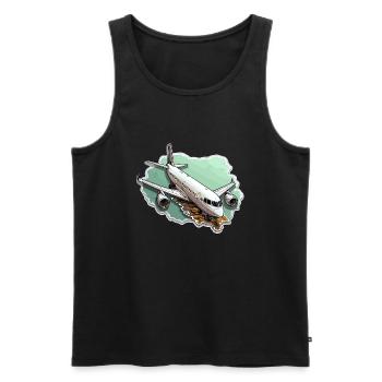 Airplane - illustration - Men's Premium Organic Tank Top - black - Front - Michal (187cm)