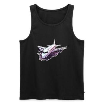 Airplane - illustration - Men's Premium Organic Tank Top - black - Front - Michal (187cm)