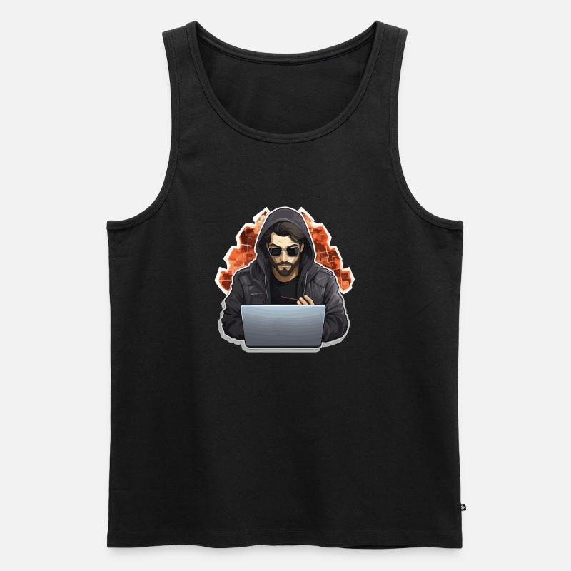 Ethical Hacker - Illustration - Männer Premium Bio Tank Top - Schwarz