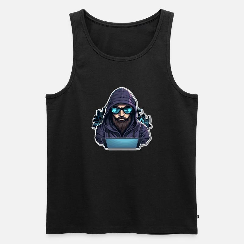 Ethical Hacker - Illustration - Männer Premium Bio Tank Top - Schwarz