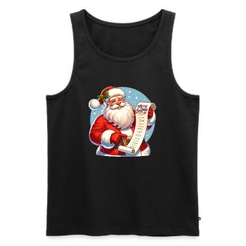 Joyeux Noël - Illustration du Père Noël - Débardeur bio Premium Homme - noir - Devant - Michal (187cm)