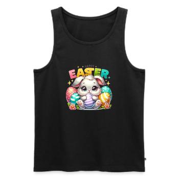 Happy Easter - Easter Bunny Illustration - Men's Premium Organic Tank Top - black - Front - AI Model Male 178 light (178cm)