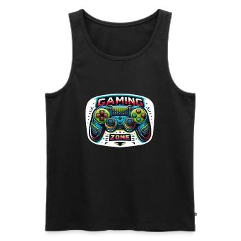 Gaming Zone - Controller Illustration - Männer Premium Bio Tank Top - Schwarz - Vorne - AI Model Male 178 light (178cm)
