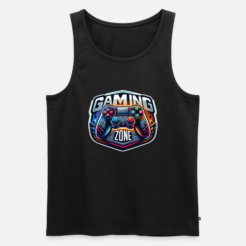 Gaming Zone - Controller Illustration - Männer Premium Bio Tank Top - Schwarz