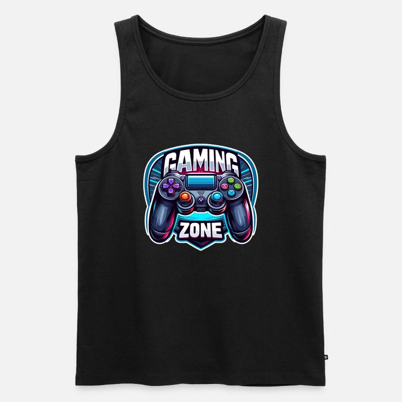 Gaming Zone - Controller Illustration - Männer Premium Bio Tank Top - Schwarz