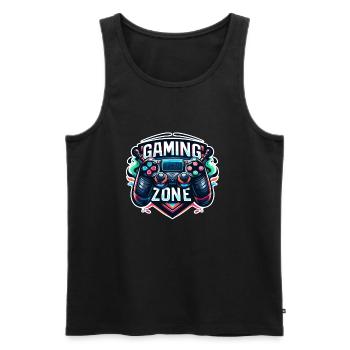 Gaming Zone - Controller Illustration - Männer Premium Bio Tank Top - Schwarz - Vorne - AI Model Male 178 light (178cm)