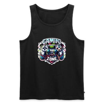 Gaming Zone - Controller Illustration - Männer Premium Bio Tank Top - Schwarz - Vorne - AI Model Male 178 light (178cm)
