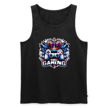 King of Gaming - Controller und Krone Illustration - Männer Premium Bio Tank Top - Schwarz - Vorne - AI Model Male 178 light (178cm)