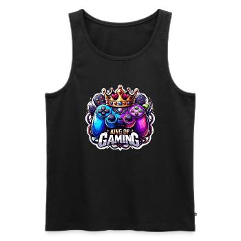 King of Gaming - Controller und Krone Illustration - Männer Premium Bio Tank Top - Schwarz - Vorne - AI Model Male 178 light (178cm)