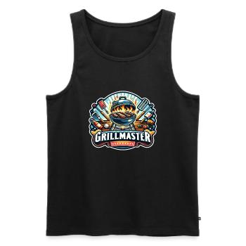 GrillMaster - Grill Illustration - Männer Premium Bio Tank Top - Schwarz - Vorne - AI Model Male 178 light (178cm)