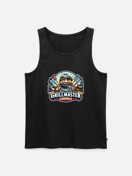 GrillMaster - Grill Illustration - Men's Premium Organic Tank Top - black