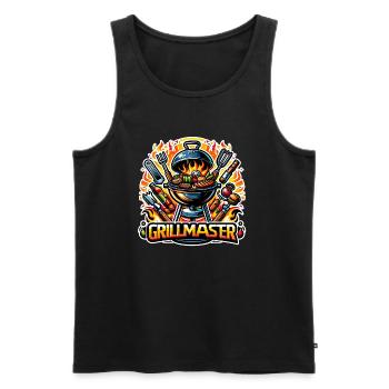 GrillMaster - Grill Illustration - Männer Premium Bio Tank Top - Schwarz - Vorne - AI Model Male 178 light (178cm)