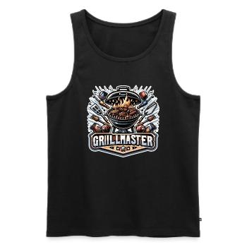 GrillMaster - Grill Illustration - Männer Premium Bio Tank Top - Schwarz - Vorne - AI Model Male 178 light (178cm)