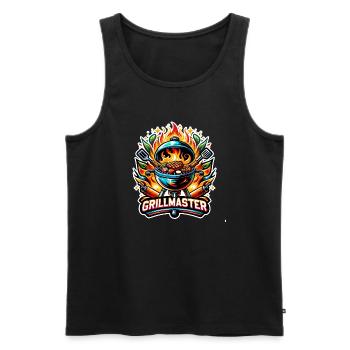 GrillMaster - Grill Illustration - Männer Premium Bio Tank Top - Schwarz - Vorne - AI Model Male 178 light (178cm)