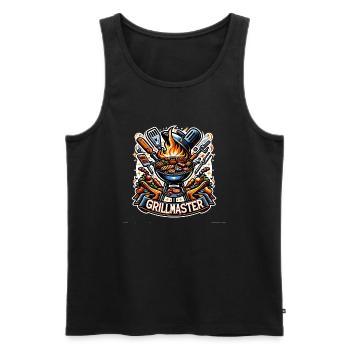 GrillMaster - Grill Illustration - Männer Premium Bio Tank Top - Schwarz - Vorne - AI Model Male 178 light (178cm)