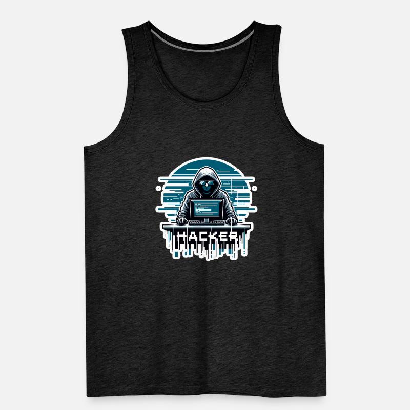Hacker - Illustration Männer Premium Bio Tank Top