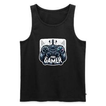 Pro Gamer - Controller Illustration - Männer Premium Bio Tank Top - Schwarz - Vorne - Michal (187cm)