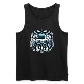 Pro Gamer - Controller Illustration - Männer Premium Bio Tank Top - Schwarz - Vorne - Michal (187cm)