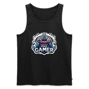 Pro Gamer - Controller Illustration - Männer Premium Bio Tank Top - Schwarz - Vorne - Michal (187cm)