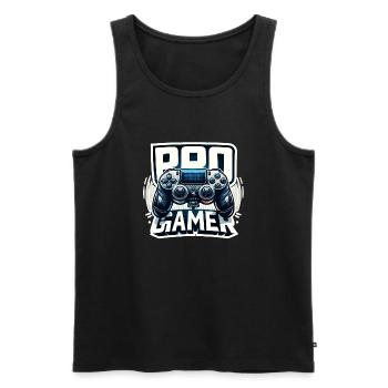 Pro Gamer - Controller Illustration - Männer Premium Bio Tank Top - Schwarz - Vorne - Michal (187cm)