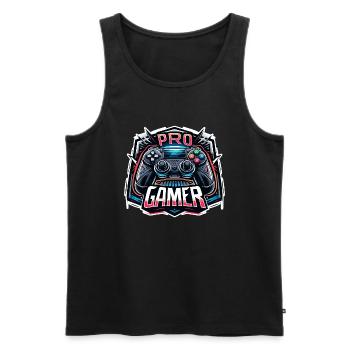 Pro Gamer - Controller Illustration - Männer Premium Bio Tank Top - Schwarz - Vorne - Michal (187cm)