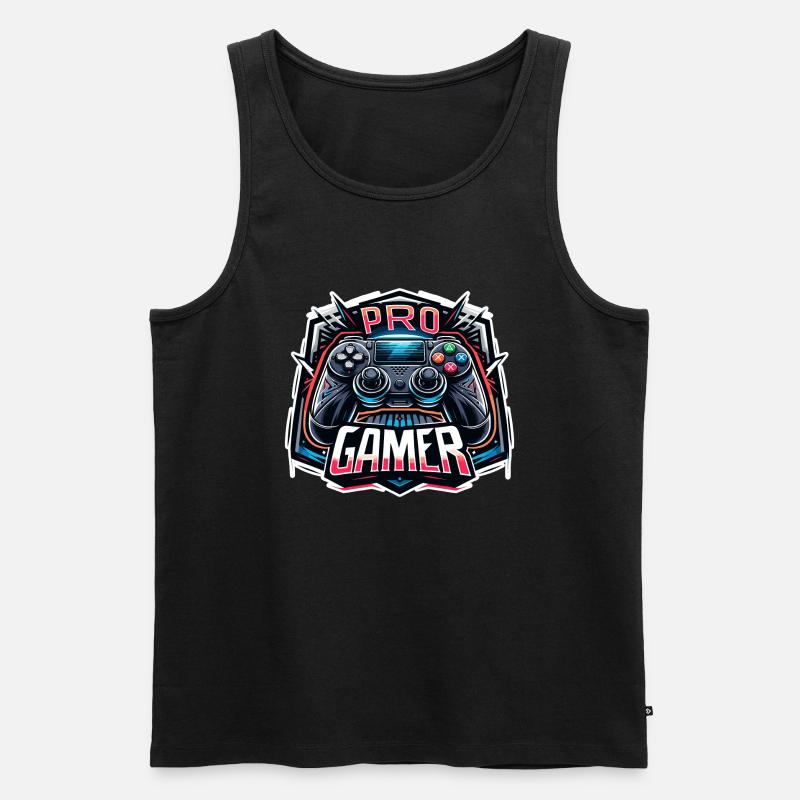 Pro Gamer - Controller Illustration - Männer Premium Bio Tank Top - Schwarz