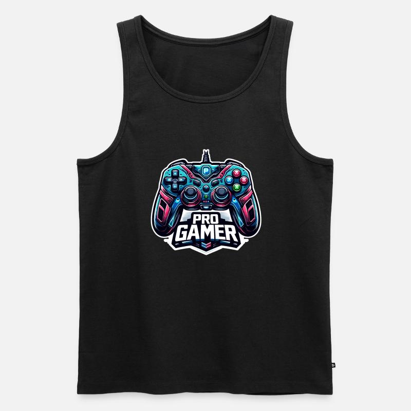 Pro Gamer - Controller Illustration - Männer Premium Bio Tank Top - Schwarz