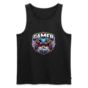 Gamer Zone - Controller Illustration - Männer Premium Bio Tank Top - Schwarz - Vorne - AI Model Male 178 light (178cm)