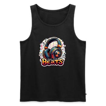 Feel the Beats - Headphones Illustration - Men's Premium Organic Tank Top - black - Front - Michal (187cm)