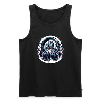 Feel the Beats - Headphones Illustration - Men's Premium Organic Tank Top - black - Front - Michal (187cm)