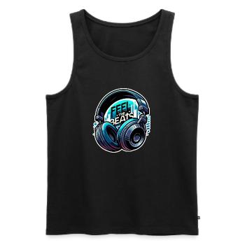 Feel the Beats - Headphones Illustration - Men's Premium Organic Tank Top - black - Front - Michal (187cm)