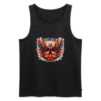 Rise Again - Phoenix Illustration - Men's Premium Organic Tank Top - black - Front - AI Model Male 178 light (178cm)