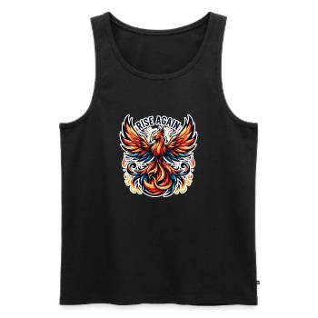 Rise Again - Phoenix Illustration - Men's Premium Organic Tank Top - black - Front - AI Model Male 178 light (178cm)