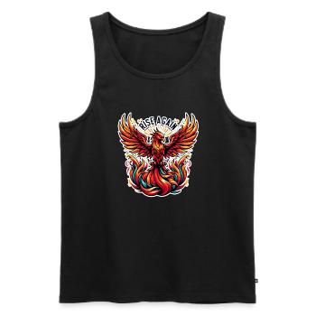 Rise Again - Phoenix Illustration - Men's Premium Organic Tank Top - black - Front - AI Model Male 178 light (178cm)