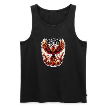 Rise Again - Phoenix Illustration - Men's Premium Organic Tank Top - black - Front - AI Model Male 178 light (178cm)
