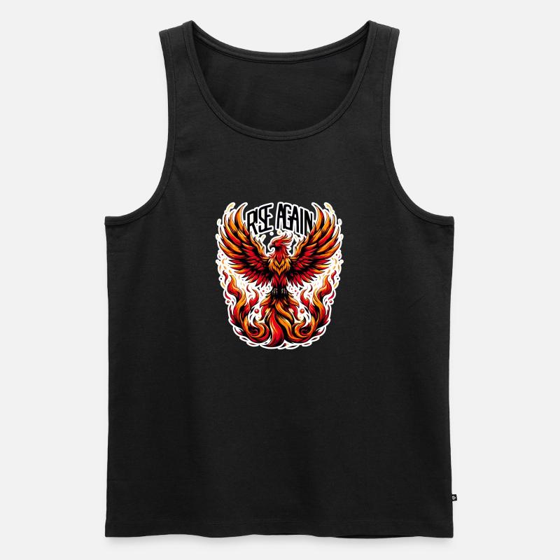 Rise Again - Phönix Illustration - Männer Premium Bio Tank Top - Schwarz