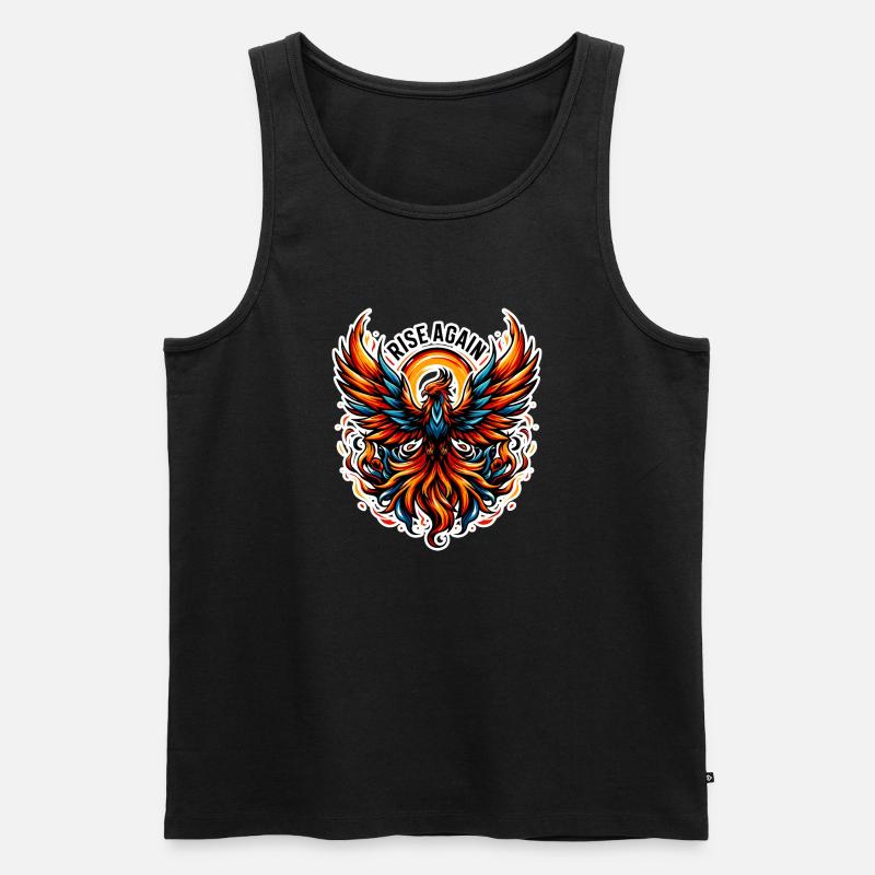 Rise Again - Phönix Illustration - Männer Premium Bio Tank Top - Schwarz