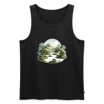 Landscape - Illustration - Men's Premium Organic Tank Top - black - Front - Michal (187cm)