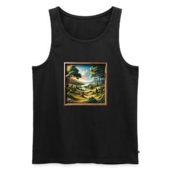 Landscape - Illustration - Men's Premium Organic Tank Top - black - Front - Michal (187cm)