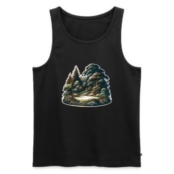 Landscape - Illustration - Men's Premium Organic Tank Top - black - Front - Michal (187cm)