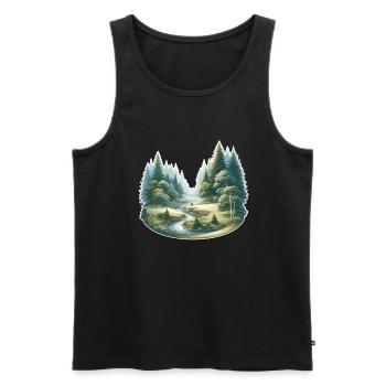 Landscape - Illustration - Men's Premium Organic Tank Top - black - Front - Michal (187cm)