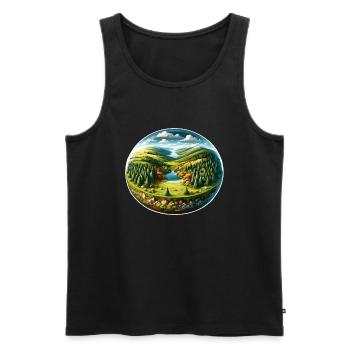 Landscape - Illustration - Men's Premium Organic Tank Top - black - Front - Michal (187cm)