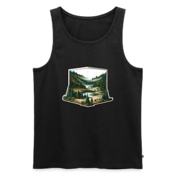Landscape - Illustration - Men's Premium Organic Tank Top - black - Front - Michal (187cm)