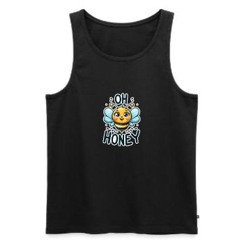 Oh Honey - Bees Illustration - Men's Premium Organic Tank Top - black - Front - Michal (187cm)