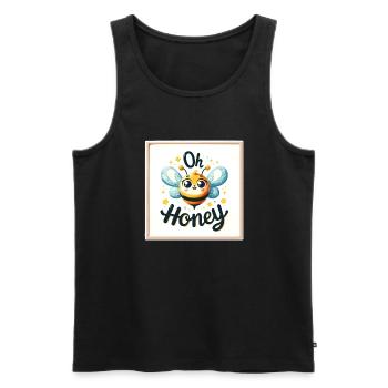 Oh Honey - Bees Illustration - Men's Premium Organic Tank Top - black - Front - Michal (187cm)