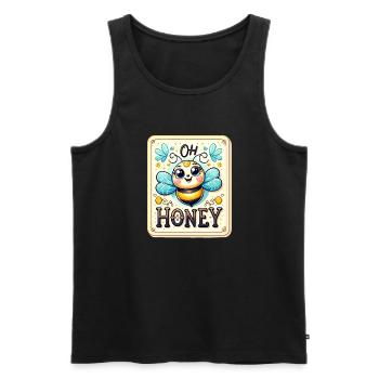 Oh Honey - Bees Illustration - Men's Premium Organic Tank Top - black - Front - Michal (187cm)