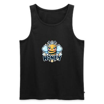 Oh Honey - Bees Illustration - Men's Premium Organic Tank Top - black - Front - Michal (187cm)